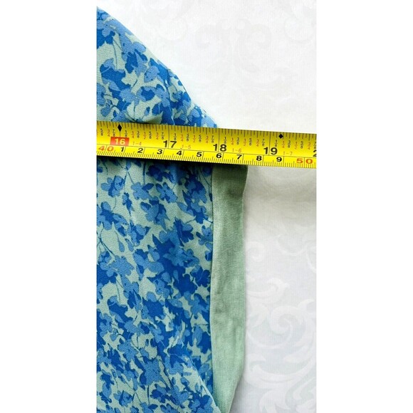 Papermoon Blue Floral Blouse Womens Small Sheer Flutter Sleeve Boho Chic Office - Picture 6 of 14